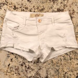 Hollister white jean short shorts size 1 ripped